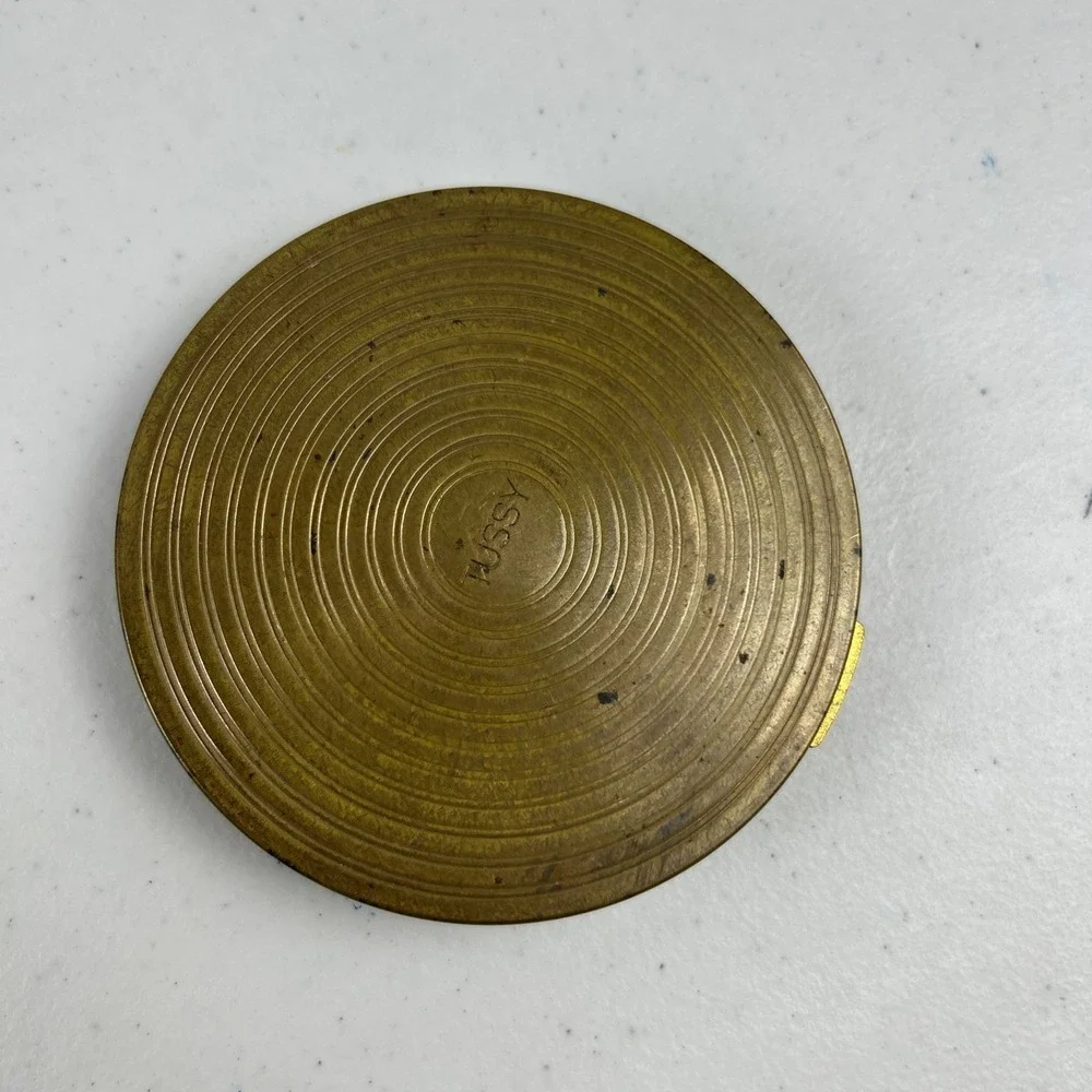 Vintage Tussy's Powder Compact Makeup Case Mirror And Powder Puff‎ Brass 50s